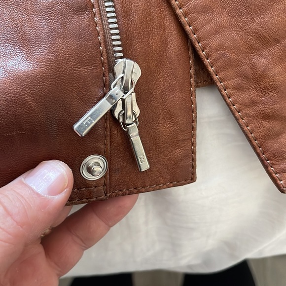 Used Faconnable jeans leather jacket size L - Picture 5 of 6